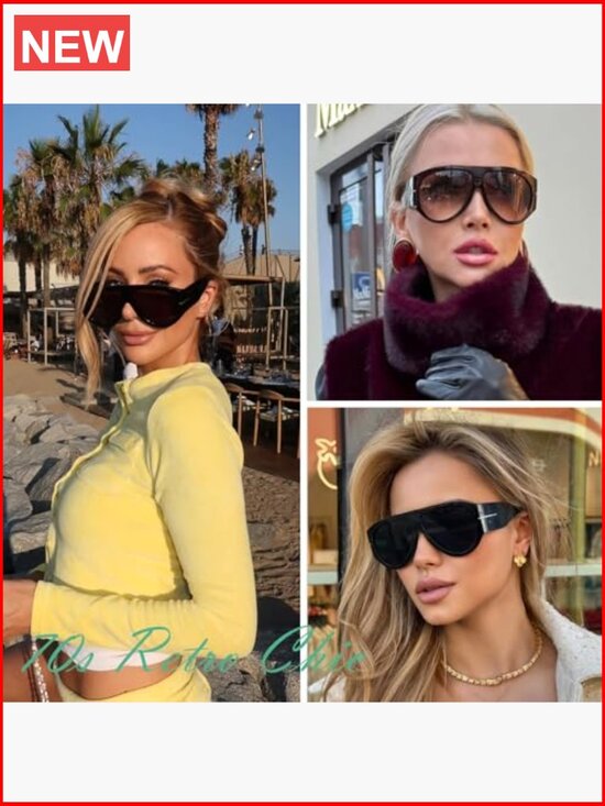 Oversized Retro Aviator Sunglasses Thick Frame UV400 Driving Shades main image 7